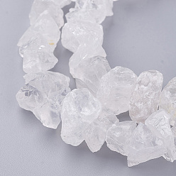 Quartz Crystal Natural Quartz Crystal Beads Strands, Rock Crystal Beads, Nuggets, 12~22x7~13.5x10~22mm, Hole: 1mm, about 50pcs/strand, 15.3 inch
