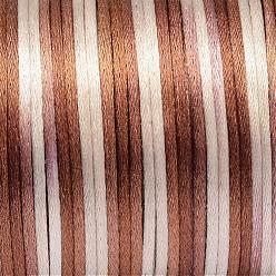 Седло Коричневый Сегментный окрашенный полиэфирный шнур, атласный шнур, седло коричневый, 2 мм, около 100 ярдов / рулон
