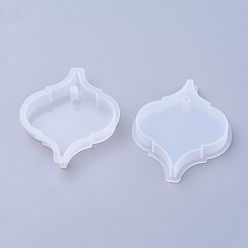 Blanco Moldes colgantes de silicona, moldes de resina, para resina uv, fabricación de joyas de resina epoxi, blanco, tamaño interno: 7.5x6x1.2 cm, agujero: 0.5 cm