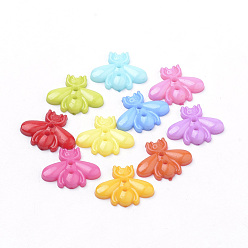 Mixed Color 2-Hole Acrylic Buttons, Bees, Mixed Color, 17x22x3mm, Hole: 1.5~2mm