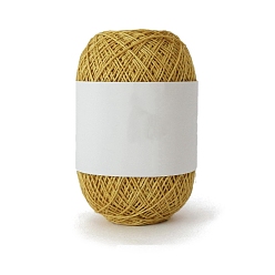 Gold 175M Size 5 Linen & Polyester Crochet Threads, Embroidery Thread, Yarn for Lace Hand Knitting, Gold, 1mm