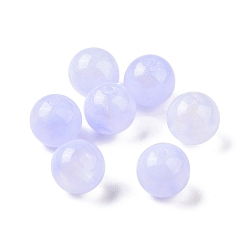 Lilac Opaque Acrylic Beads, Glitter Beads, Round, Lilac, 10.5~11mm, Hole: 2mm, about 510pcs/500g