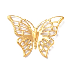 Золотой Железа филигранной столяры, гравированные металлические украшения, бабочка, золотые, 34x45.5x1.5 мм