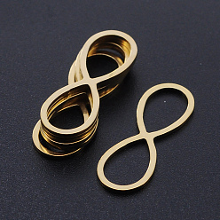 Golden 201 Stainless Steel Links connectors, Laser Cut, Infinity, Golden, 26x9x1mm, Hole: 11x7mm
