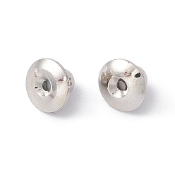 Platinum Rack Plating Brass Ear Nuts, Bullet Clutch Earring BacksLong-Lasting Plated, Cadmium Free & Lead Free, Mushroom, Platinum, 7x5mm, Hole: 0.8mm