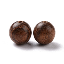 Coconut Brown Round Tiger Skin Sandalwood Beads, Undyed, Coconut Brown, 10mm, Hole: 1.5mm