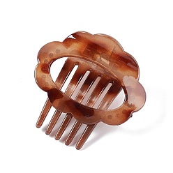 Saddle Brown Flower Plastic Claw Hair Clips, with Iron Spring, Hair Accessories for Women Girls, Saddle Brown, 62x63x34mm