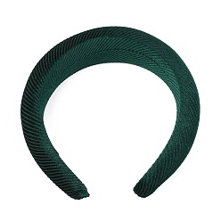 Vert Mer Bandes de cheveux en velours, avec une éponge à l'intérieur, motif gros-grain, vert de mer, 15~40mm, diamètre intérieur: 140x115 mm