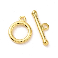 Golden Brass Toggle Clasps, Golden, Ring: 11x2mm, Bar: 19x2mm, Hole: 1.8mm