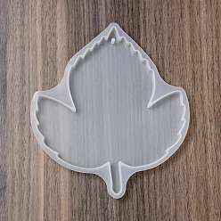 White DIY Maple Leaf Hanging Coaster Silicone Molds, Big Pendant Molds, for UV Resin, Epoxy Resin Craft Making, White, 158x137x9mm, Hole: 3mm