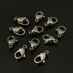 Stainless Steel Color 304 Stainless Steel Lobster Claw Clasps, Parrot Trigger Clasps, Stainless Steel Color, 17x10.5x5mm, Hole: 2.2mm