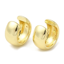 Real 18K Gold Plated Rack Plating Brass Plain Band Cuff Earrings for Women, Cadmium Free & Lead Free, Real 18K Gold Plated, 11x12x6mm