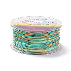Colorido Hilo de poliéster teñido en segmentos, cordón trenzado, colorido, 0.8 mm, aproximadamente 54.68 yardas (50 m) / rollo