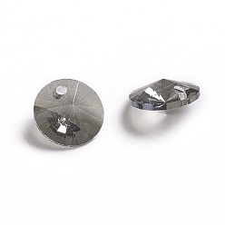 Gray Glass Charms, Faceted, Cone, Gray, 8x4mm, Hole: 1~1.2mm