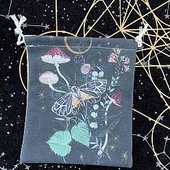Papillon Stockage de cartes de tarot en tissu sacs à cordon, support de rangement de bureau de tarot, le modèle de papillon, 18x13 cm