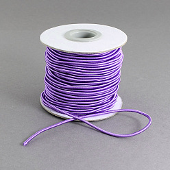 Medium Purple Round Elastic Cord, with Nylon Outside and Rubber Inside, Medium Purple, 2mm, about 32.8 yards(30m)/roll