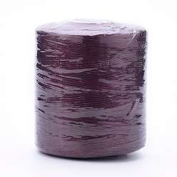 Dark Red Waxed Polyester Cord for Jewelry Making, Flat, Dark Red, 0.7mm, about 743.65 yards(680m)/roll