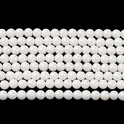 Blanco Hebras de perlas de imitación de circonita cúbica, rondo, blanco, 3 mm, agujero: 0.7 mm, sobre 114~117 unidades / cadena, 14.80''~14.96'' (37.6~38 cm)