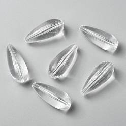 Claro Abalorios de acrílico transparentes, lágrima, Claro, 37x15 mm, agujero: 2 mm, Sobre 105 unidades / 500 g