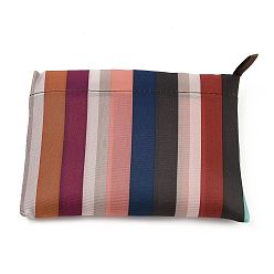 Stripe Sacs d'épicerie en nylon écologiques pliables, sacs fourre-tout imperméables réutilisables, avec pochette et anse de sac, rayure, 52.5x60x0.15 cm
