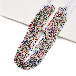 Coloré Brins de perles de verre de couleur dégradé transparent, ronde à facettes, couleur mixte, 2mm, Trou: 0.5mm, Environ 194 pcs/chapelet, 14.57'' (37 cm)