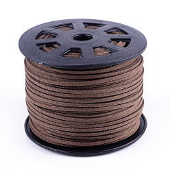 Coconut Brown Faux Suede Cords, Faux Suede Lace, Coconut Brown, 1/8 inch(3mm)x1.5mm, about 100yards/roll(91.44m/roll), 300 feet/roll