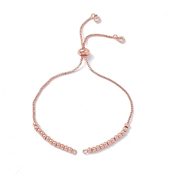 Oro Rosa Fabricación de pulseras deslizantes de diamantes de imitación de latón, con la cadena de caja, oro rosa, 10-1/8 pulgada (25.7 cm), agujero: 1.8 mm