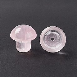 Rose Nacré Des billes de verre transparentes, champignons, perle rose, 13.5x13.5mm, Trou: 1.6mm