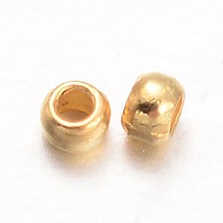 Golden Rondelle Brass Crimp Beads, Golden, 1.5mm, Hole: 0.5mm
