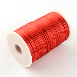 Red Polyester Cords, Red, 2mm, about 98.42 yards(90m)/roll