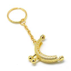 Золотой Железо кошелек рама ручка для сумки швейной ремесло портного канализацию, с кольцом для ключей, золотые, 100 мм