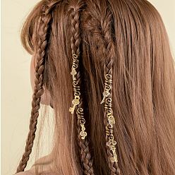 Key Сплав дреды бусины, плетение подвески для волос украшения зажимы, ключевой шаблон, 10 мм, 6 шт / комплект