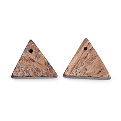 Peru Coconut Pendants, Triangle, Peru, 17~18x20~22x3~5mm, Hole: 1.2mm