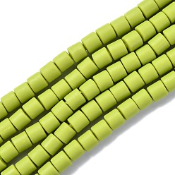 Jaune Vert Brins de perles en argile polymère, colonne, jaune vert, 5~7x6mm, Trou: 1.5~2mm, Environ 61~69 pcs/chapelet, 15.74 pouce