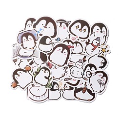 White Cartoon Penguin Paper Stickers Set, Waterproof Adhesive Label Stickers, for Water Bottles, Laptop, Luggage, Cup, Computer, Mobile Phone, Skateboard, Guitar Stickers Decor, White, 3~6.3x3.4~5.5x0.02cm, 50pc/bag