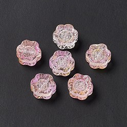 Rose Nacré Des perles de verre électrolytique, tournesol, pour la fabrication de bijoux, perle rose, 12.5x11.5x6mm, Trou: 1mm