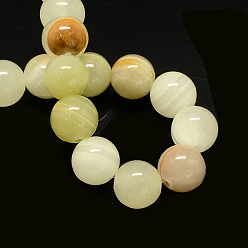 Jaune Verge D'or Jade jaune brins de pierres précieuses perles teints naturels, ronde, jaune verge d'or clair, 8mm, Trou: 1mm, Environ 50 pcs/chapelet, 15.7 pouce