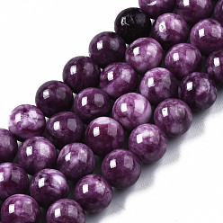 Pourpre Perles naturelles de quartz brins, teint, ronde, pourpre, 8mm, Trou: 1~1.2mm, Environ 45~46 pcs/chapelet, 14.76 pouce (37.5 cm)