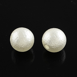 Blanc Perles rondes en plastique imitation abs, blanc, 8x7mm, trou: 2 mm, environ 1900 pcs / 500 g