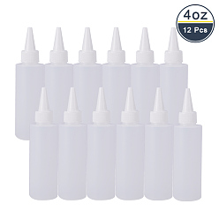 Blanc Des bouteilles en plastique de colle, blanc, 12.5x4.2 cm, capacité: 120 ml, 12 pièces / kit