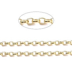 Real 18K Gold Plated Brass Cable Chain, with Spool, Soldered, Real 18K Gold Plated, 7.5x6x2mm