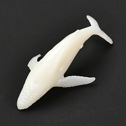 Белый Пластиковые украшения в форме кита, светящийся / светится в темноте, для силиконовых форм своими руками, белые, 33x17x11 мм, коробка: 40x34.5x18.5 мм