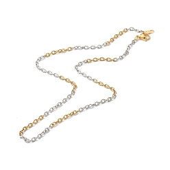 Oro & Acero Inoxidable Color Collares de cadenas portacables de acero inoxidable en dos tonos, acero color oro y acero, 304 pulgada (17.72 mm)