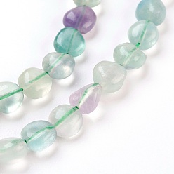 Fluorite Natural Fluorite Beads Strands, Tumbled Stone, Nuggets, 6~13x5~10x4~7mm, Hole: 0.8mm, about 45~50pcs/strand, 15 inch(38.5cm)