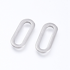 Stainless Steel Color 304 Stainless Steel Linking Rings, Oval, Stainless Steel Color, 16x6.5x1mm, Hole: 13x3mm
