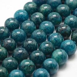 Apatite Natural Apatite Beads Strands, Round, 10mm, Hole: 1mm, about 38pcs/strand, 15.5 inch(39.5cm)