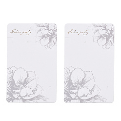 Gainsboro Rectangle Flower Earring Display Cards, Gainsboro, 14.2x8.9x0.04cm, Hole: 2mm