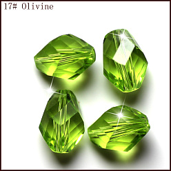 Vert Jaune Imitations de perles de cristal autrichien, grade de aaa, facette, Toupie, vert jaune, 8x10.5mm, Trou: 0.9~1mm