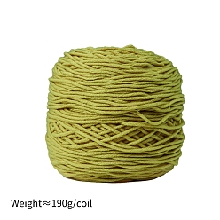 Yellow Green 190g 8-Ply Milk Cotton Yarn for Tufting Gun Rugs, Amigurumi Yarn, Crochet Yarn, for Sweater Hat Socks Baby Blankets, Yellow Green, 5mm