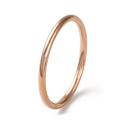 Oro Rosa Revestimiento de iones (ip) 304 anillo de dedo de banda simple de acero inoxidable para mujeres y hombres, oro rosa, 1.5 mm, diámetro interior: tamaño de EE. UU. 7 1/4 (17.5 mm)
